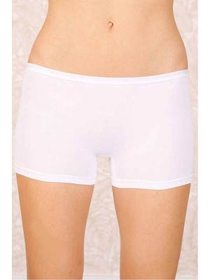 Kuzgun Ticaret Likralı Süprem Bayan Boxer Short Beyaz 2100B