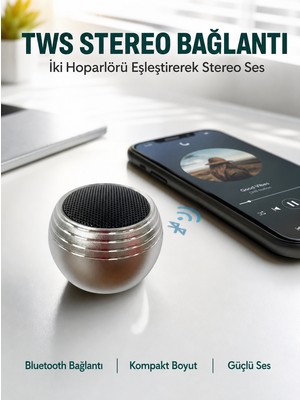 Mini Kablosuz Hoparlör Derin Bas Tws Bağlantı Şarjlı Model Yeni Nesil - Lisinya