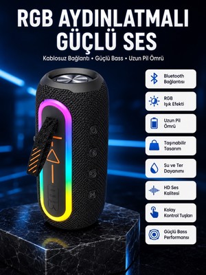 Bluetooth Hoparlör USB Şarjlı Uzun Pil Ömrü Android ve Ios Uyumlu Renkli - Lisinya