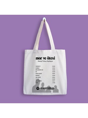 Designedfy Mor ve Ötesi Album Receipt Baskılı Bez Çanta
