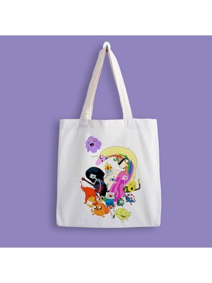 Designedfy Adventure Time Baskılı Bez Çanta