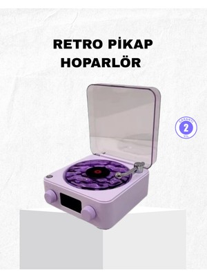 Retro Pikap Hoparlör Bluetooth Aux USB Type-C Projektörlü 360° Sesli Taşınabilir - Lisinya