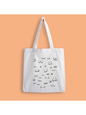 Designedfy Boobs Baskılı Bez Çanta
