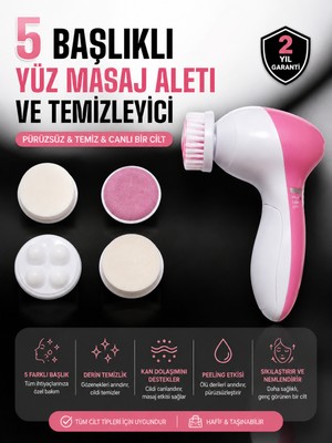 5 Fonksiyonlu Kablosuz Yüz Temizleme Cihazı ile Derinlemesine Cilt Bakımı - Lisinya