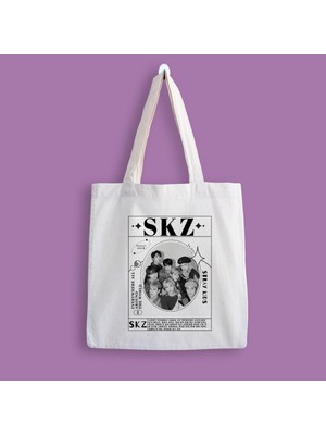 Designedfy Skz Stray Kids Baskılı Bez Çanta Tasarım