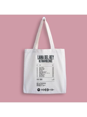 Designedfy Lana Del Rey Ultraviolence Album Receipt Baskılı Bez Çanta