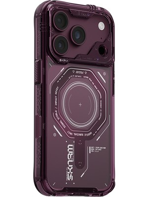 iPhone 18 Pro Max Uyumlu Kılıf Skinarma M-Safe Şarj Özellikli Airbag Tasarımlı Magma Kapak Bordo