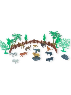 Hayvan Figürleri - Aksesuarlı Vahşi Hayvanlar Seti  - Mini Set 30 Parça (Lisinya)