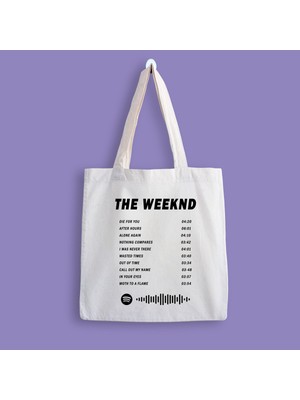 Designedfy The Weeknd Album Receipt Baskılı Bez Çanta %100 Pamuk Şık ve Yırtılmaz Tasarım