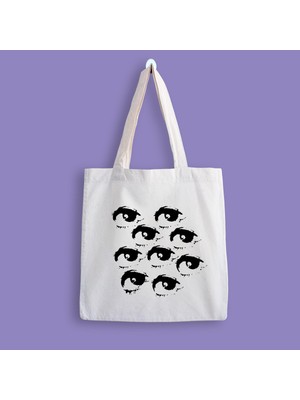 Designedfy Eye Baskılı Bez Çanta