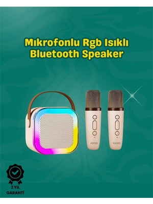Iki Mikrofonlu Renkli LED Işıklı Karaoke Cihazı - Lisinya