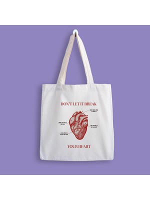 Designedfy Your Heart Baskılı Bez Çanta Günlük Kullanım için Şık Aksesuar