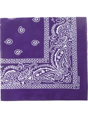 Zero Land Kmrsfres Çini Desenli Bandana 50X50 Mor