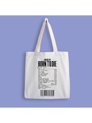 Designedfy Lana Del Rey Born To Die Album Receipt Baskılı Bez Çanta