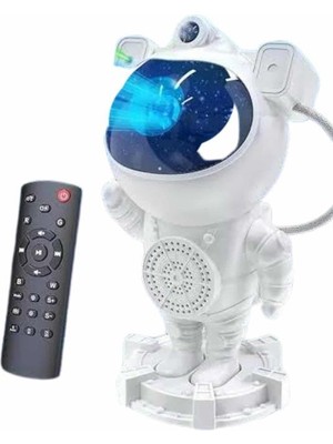 Gece Lambası Astronot Bluetooth Hoparlörlü Galaksi Işık Projektörü - Lisinya