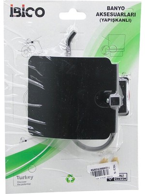 HemenGo Siyah   Metal   Geniş Kapak   Wc Kağıtlık   Yapışkanlı Montaj BNY-703G (4887)