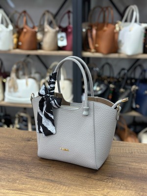 V'SHINE Model 3108 - Fular Detaylı El ve Omuz Çantası - (A.gri)