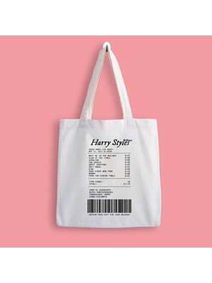 Designedfy Harry Styles Album Receipt Baskılı Bez Çanta