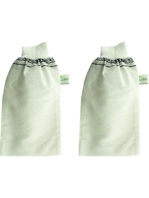 Kuzgun Ticaret 2 Adet Beyaz Banyo Hamam Kesesi Lastikli 25X17 cm