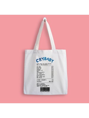 Designedfy Cry Baby Album Receipt Baskılı Bez Çanta