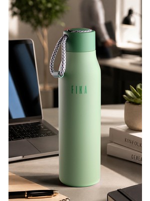 Neoflam Fika Rento Sızdırmaz Vidalı Kapaklı Geniş Ağızlıklı Kolay Taşınabilir Çelik Termos 600 ml - Mint Yeşili