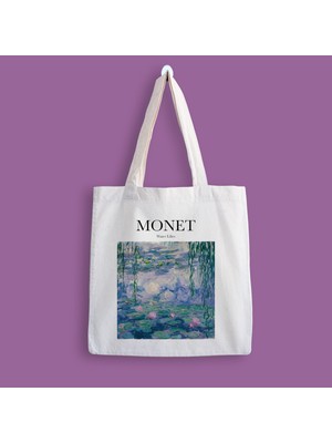 Designedfy Monet Baskılı Bez Çanta