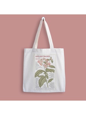 Designedfy Heliotrope Flowers Baskılı Bez Çanta
