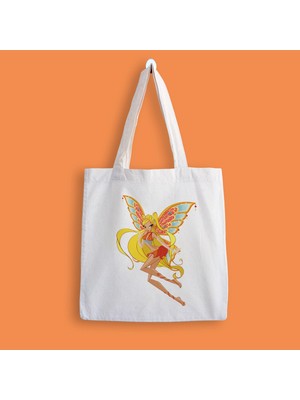 Designedfy Winx Stella Baskılı Bez Çanta