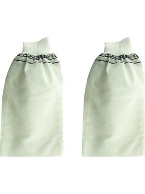 Kuzgun Ticaret 2 Adet Beyaz Banyo Hamam Kesesi Lastikli 25X17 cm