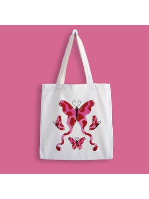 Designedfy Butterfly Baskılı Bez Çanta
