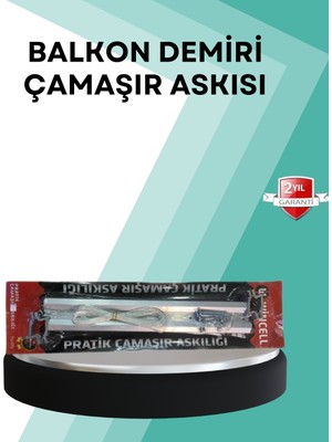 Kare Küpeşte Uyumlu Balkon Çamaşır Askısı 25X60 cm Beyaz Pratik - Lisinya