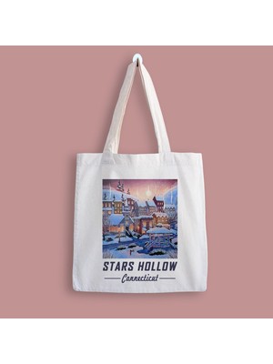 Designedfy Stars Hollow Baskılı Bez Çanta