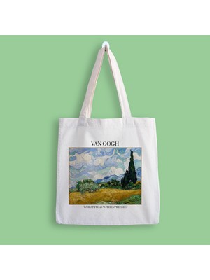 Designedfy Van Gogh Wheat Field 2 Baskılı Bez Çanta