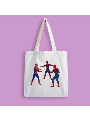 Designedfy Spiderman Baskılı Bez Çanta