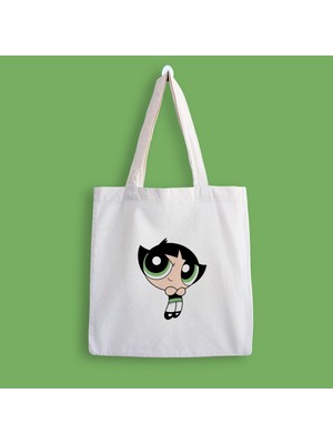 Designedfy Powerpuff Girls Buttercup Baskılı Bez Çanta