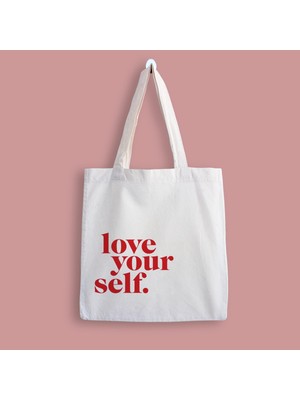 Designedfy Love Yourself Baskılı Bez Çanta