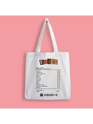 Designedfy Ezhel Album Receipt Baskılı Bez Çanta