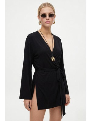Ritnice Kadın Briana Ultra Soft Siyah Kimono