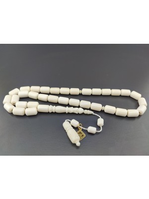İskeçe Tesbih Iskeçeli Cemil Usta Eseri Imame Hitame Kalem Oyma Naturel Deve Kemiği Sertifikalı 10424