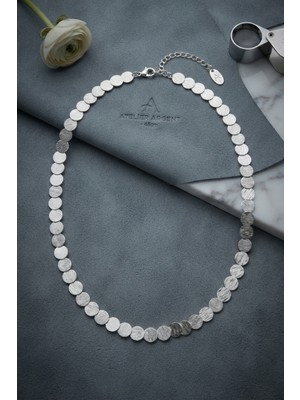 Plaka Model Gümüş Renk Pirinç Kadın Kolye TJ-BKO11214 Midastech