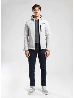 Lee Cooper Gri Erkek Kapüşon Regular Fit Logo Baskılı Mont 261 Lcm 232001 New Neron Gri
