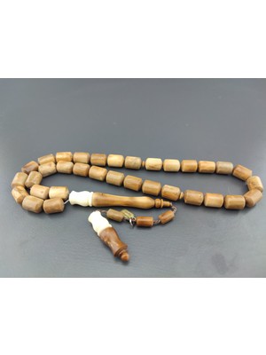 İskeçe Tesbih Mustafa Uysal Usta Eseri Fransız Galalit Kombinli Naturel Kuka Sertifikalı 10430