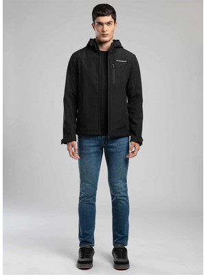 Lee Cooper Siyah Erkek Kapüşon Regular Fit Logo Baskılı Mont 261 Lcm 232001 New Neron Siyah