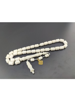 İskeçe Tesbih Iskeçeli Cemil Usta Eseri Imame Hitame Kalem Oyma Naturel Deve Kemiği Sertifikalı 10425