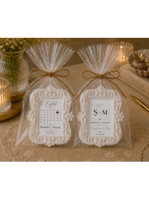 25 Adet Kişiye Özel Söz Nişan Kına Düğün Nikah Hatırası Taş Tozu Magnet Çerçeve | Sevdiklerinize Özel Şık ve Anlamlı Bir Hediye