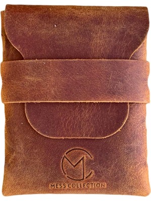 Happy Trend Hakiki Deri Geçmeli Dikey Kartlık, Kredi Kartı Cüzdanı, Erkek & Kadın Minimalist, Küçük Kartvizitlik, Şık Para ve Kartlık, Hediyelik Ürün (Camel)