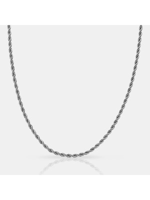 Parla Halat Zincir Kolye 3mm – Gümüş Renk 60 cm