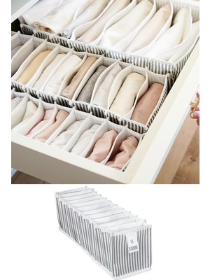 Happy Trend Pazar Kapısı Akordiyon Çekmece Içi Düzenleyici Organizer (3 Adet Gri, Small)