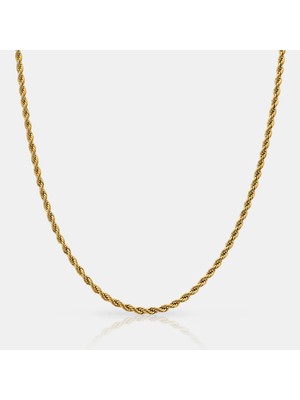 Parla Halat Zincir Kolye 3mm – 14K Altın Kaplama 60 cm