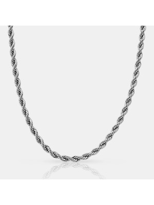 Parla Halat Zincir Kolye 5mm – Gümüş Renk 50 cm